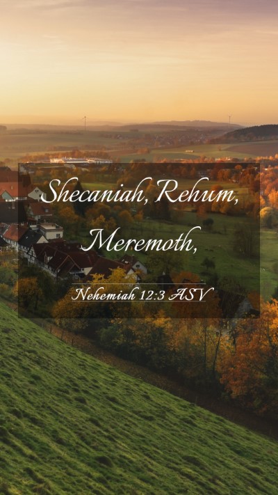 Picture 03 - Nehemiah 12:3 ASV Mobile Phone Wallpaper - Shecaniah, Rehum, - Mobile Bible Verse Wallpaper