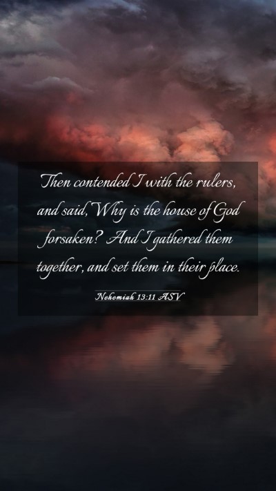 Picture 03 - Nehemiah 13:11 ASV Mobile Phone Wallpaper - Then contended I with the rulers, and said, Why - Mobile Bible Verse Wallpaper