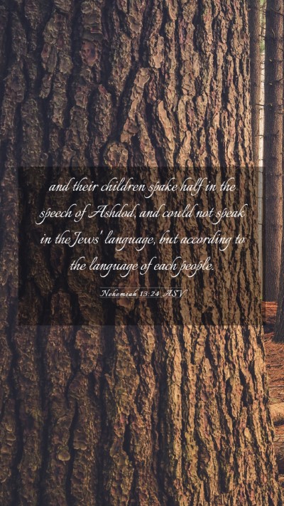 Picture 03 - Nehemiah 13:24 ASV Mobile Phone Wallpaper - and their children spake half in the speech of - Mobile Bible Verse Wallpaper
