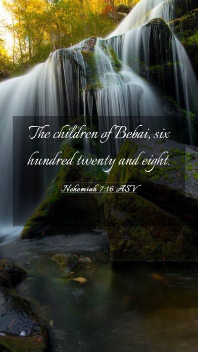 Picture 03 - Nehemiah 7:16 ASV Mobile Phone Wallpaper - The children of Bebai, six hundred twenty and - Mobile Bible Verse Wallpaper