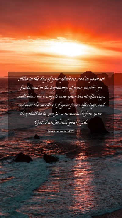Picture 03 - Numbers 10:10 ASV Mobile Phone Wallpaper - Also in the day of your gladness, and in your set - Mobile Bible Verse Wallpaper