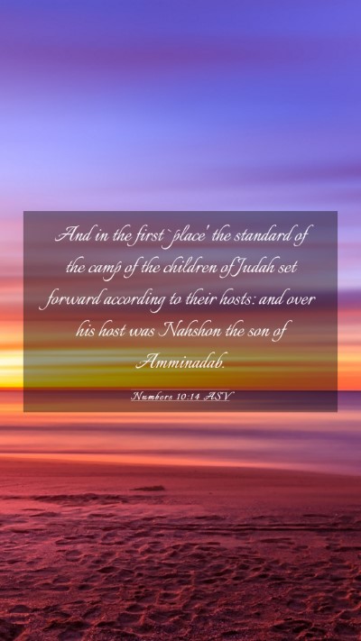 Picture 03 - Numbers 10:14 ASV Mobile Phone Wallpaper - And in the first `place' the standard of the camp - Mobile Bible Verse Wallpaper