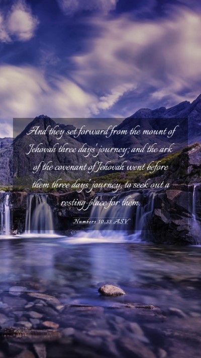 Picture 03 - Numbers 10:33 ASV Mobile Phone Wallpaper - And they set forward from the mount of Jehovah - Mobile Bible Verse Wallpaper