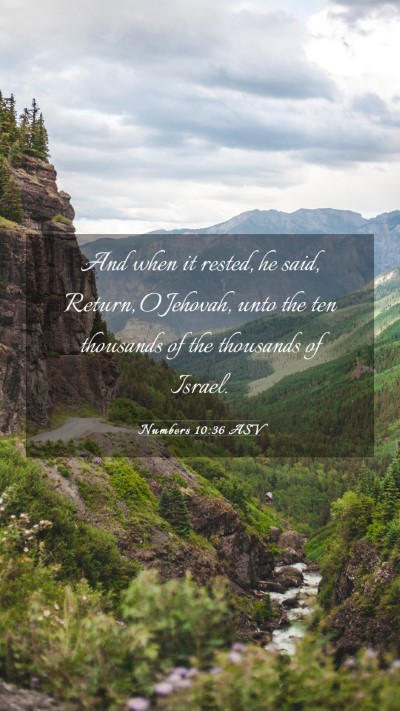 Picture 03 - Numbers 10:36 ASV Mobile Phone Wallpaper - And when it rested, he said, Return, O Jehovah, - Mobile Bible Verse Wallpaper