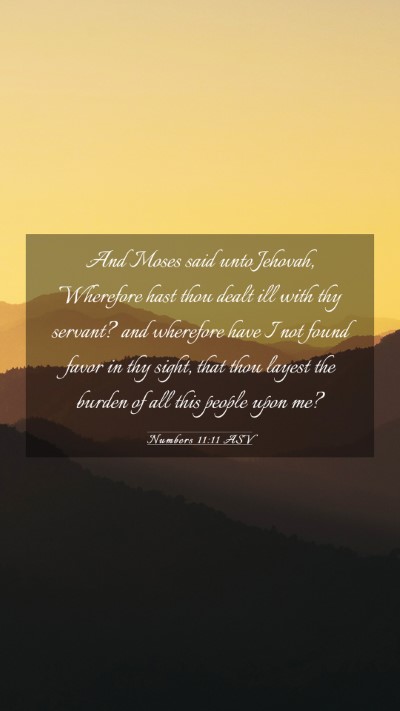 Picture 03 - Numbers 11:11 ASV Mobile Phone Wallpaper - And Moses said unto Jehovah, Wherefore hast thou - Mobile Bible Verse Wallpaper