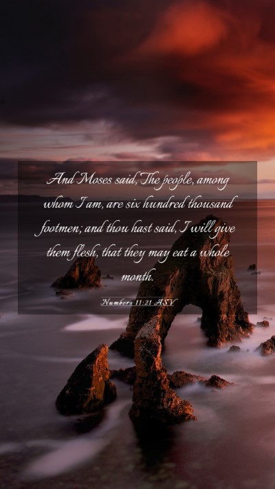 Picture 03 - Numbers 11:21 ASV Mobile Phone Wallpaper - And Moses said, The people, among whom I am, are - Mobile Bible Verse Wallpaper