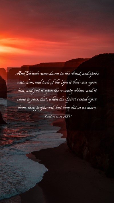 Picture 03 - Numbers 11:25 ASV Mobile Phone Wallpaper - And Jehovah came down in the cloud, and spake - Mobile Bible Verse Wallpaper