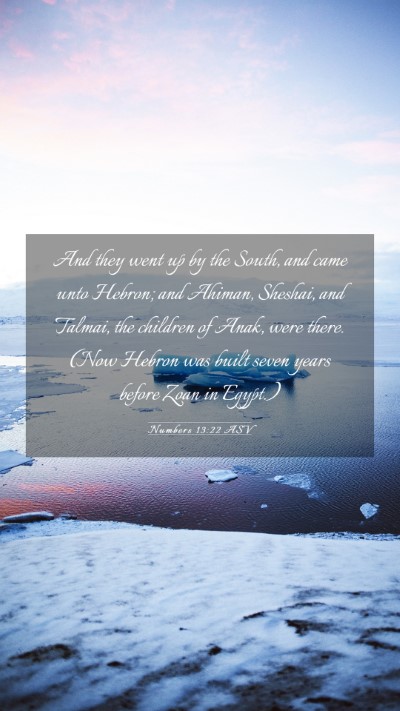 Picture 03 - Numbers 13:22 ASV Mobile Phone Wallpaper - And they went up by the South, and came unto - Mobile Bible Verse Wallpaper