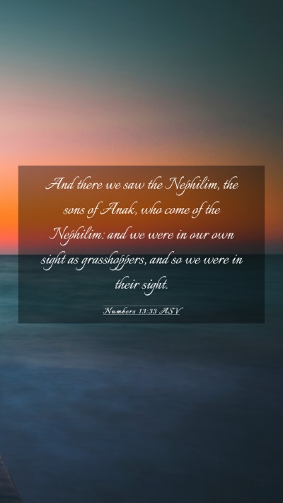 Picture 03 - Numbers 13:33 ASV Mobile Phone Wallpaper - And there we saw the Nephilim, the sons of Anak, - Mobile Bible Verse Wallpaper