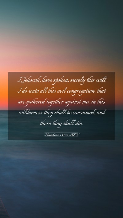 Picture 03 - Numbers 14:35 ASV Mobile Phone Wallpaper - I, Jehovah, have spoken, surely this will I do - Mobile Bible Verse Wallpaper