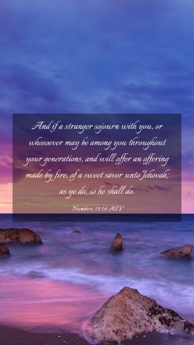 Picture 03 - Numbers 15:14 ASV Mobile Phone Wallpaper - And if a stranger sojourn with you, or whosoever - Mobile Bible Verse Wallpaper