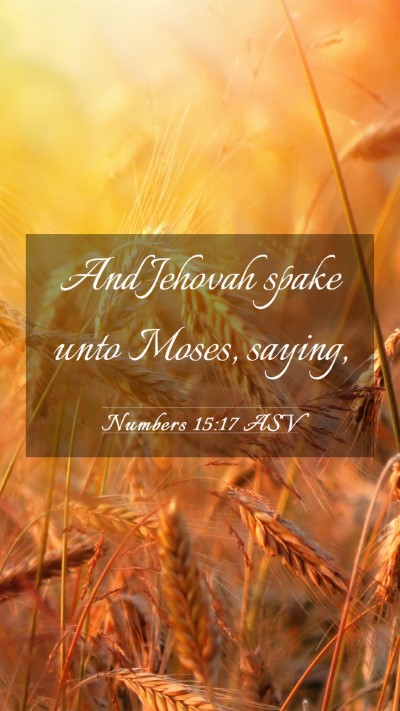 Picture 03 - Numbers 15:17 ASV Mobile Phone Wallpaper - And Jehovah spake unto Moses, - Mobile Bible Verse Wallpaper