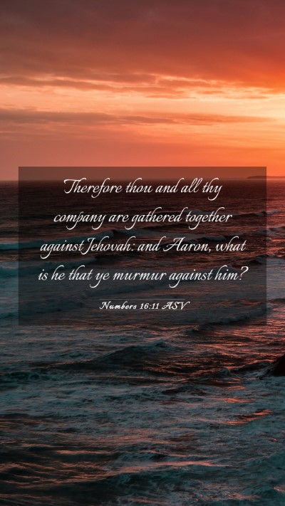 Picture 03 - Numbers 16:11 ASV Mobile Phone Wallpaper - Therefore thou and all thy company are gathered - Mobile Bible Verse Wallpaper