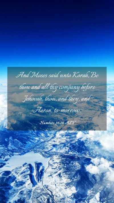 Picture 03 - Numbers 16:16 ASV Mobile Phone Wallpaper - And Moses said unto Korah, Be thou and all thy - Mobile Bible Verse Wallpaper