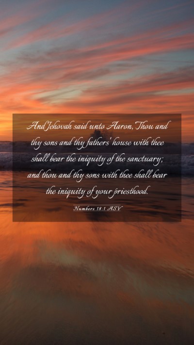 Picture 03 - Numbers 18:1 ASV Mobile Phone Wallpaper - And Jehovah said unto Aaron, Thou and thy sons - Mobile Bible Verse Wallpaper