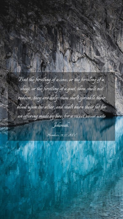 Picture 03 - Numbers 18:17 ASV Mobile Phone Wallpaper - But the firstling of a cow, or the firstling of a - Mobile Bible Verse Wallpaper