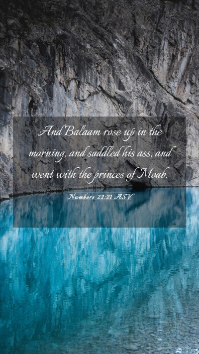 Picture 03 - Numbers 22:21 ASV Mobile Phone Wallpaper - And Balaam rose up in the morning, and saddled - Mobile Bible Verse Wallpaper