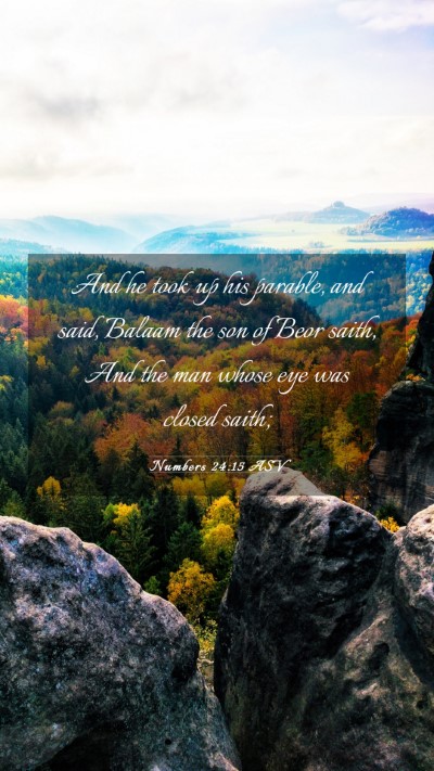 Picture 03 - Numbers 24:15 ASV Mobile Phone Wallpaper - And he took up his parable, and said, Balaam the - Mobile Bible Verse Wallpaper