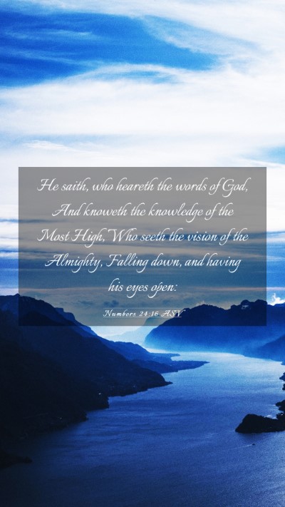 Picture 03 - Numbers 24:16 ASV Mobile Phone Wallpaper - He saith, who heareth the words of God, And - Mobile Bible Verse Wallpaper