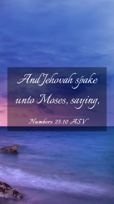 Picture 03 - Numbers 25:10 ASV Mobile Phone Wallpaper - And Jehovah spake unto Moses, - Mobile Bible Verse Wallpaper