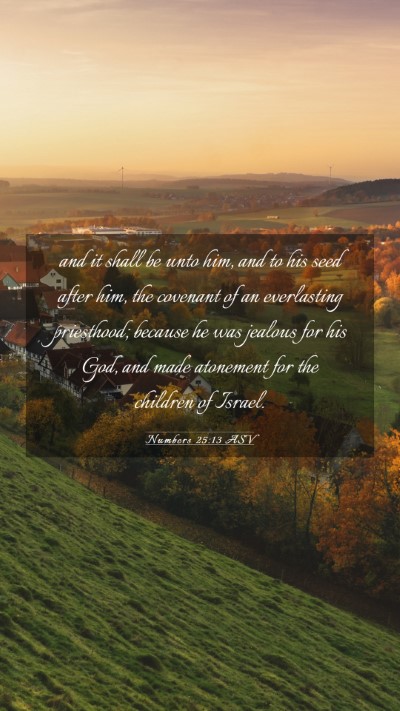 Picture 03 - Numbers 25:13 ASV Mobile Phone Wallpaper - and it shall be unto him, and to his seed after - Mobile Bible Verse Wallpaper