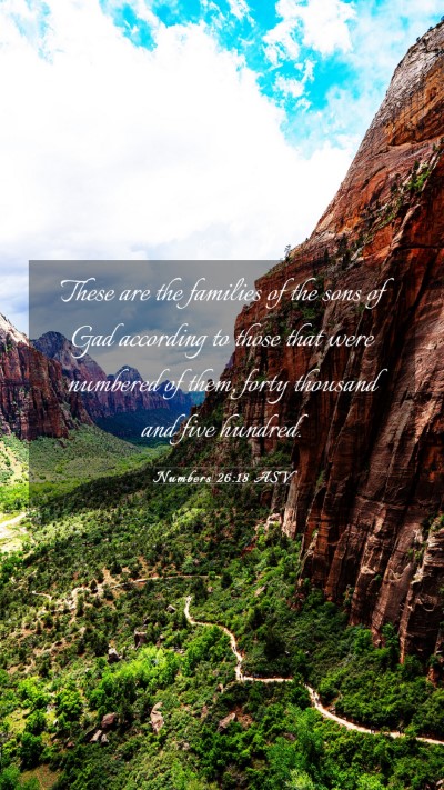 Picture 03 - Numbers 26:18 ASV Mobile Phone Wallpaper - These are the families of the sons of Gad - Mobile Bible Verse Wallpaper