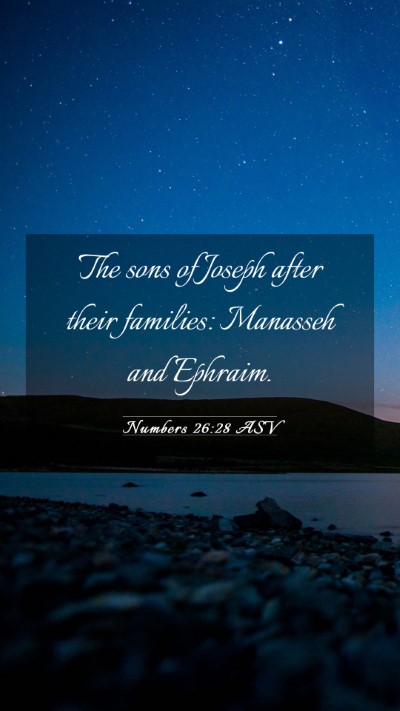 Picture 03 - Numbers 26:28 ASV Mobile Phone Wallpaper - The sons of Joseph after their families: Manasseh - Mobile Bible Verse Wallpaper