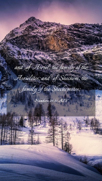 Picture 03 - Numbers 26:31 ASV Mobile Phone Wallpaper - and `of' Asriel, the family of the Asrielites; - Mobile Bible Verse Wallpaper