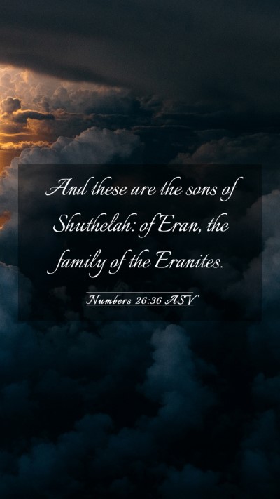 Picture 03 - Numbers 26:36 ASV Mobile Phone Wallpaper - And these are the sons of Shuthelah: of Eran, the - Mobile Bible Verse Wallpaper