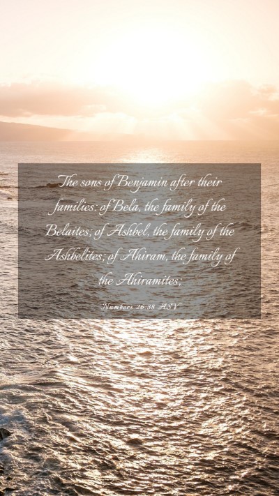 Picture 03 - Numbers 26:38 ASV Mobile Phone Wallpaper - The sons of Benjamin after their families: of - Mobile Bible Verse Wallpaper