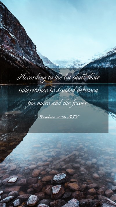 Picture 03 - Numbers 26:56 ASV Mobile Phone Wallpaper - According to the lot shall their inheritance be - Mobile Bible Verse Wallpaper