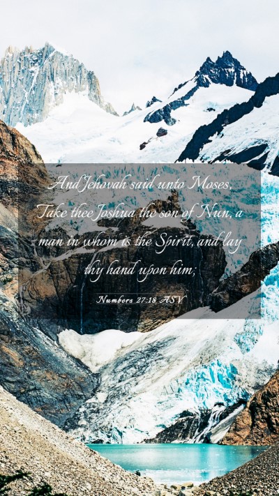 Picture 03 - Numbers 27:18 ASV Mobile Phone Wallpaper - And Jehovah said unto Moses, Take thee Joshua the - Mobile Bible Verse Wallpaper