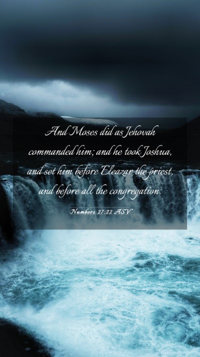 Picture 03 - Numbers 27:22 ASV Mobile Phone Wallpaper - And Moses did as Jehovah commanded him; and he - Mobile Bible Verse Wallpaper