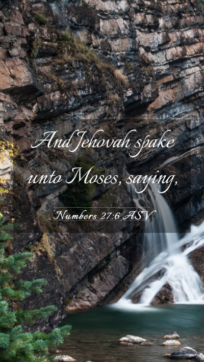 Picture 03 - Numbers 27:6 ASV Mobile Phone Wallpaper - And Jehovah spake unto Moses, - Mobile Bible Verse Wallpaper
