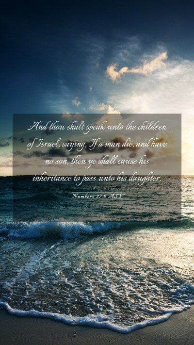 Picture 03 - Numbers 27:8 ASV Mobile Phone Wallpaper - And thou shalt speak unto the children of Israel, - Mobile Bible Verse Wallpaper