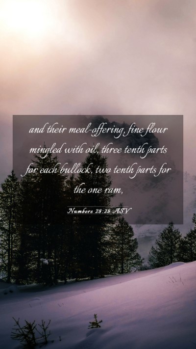 Picture 03 - Numbers 28:28 ASV Mobile Phone Wallpaper - and their meal-offering, fine flour mingled with - Mobile Bible Verse Wallpaper