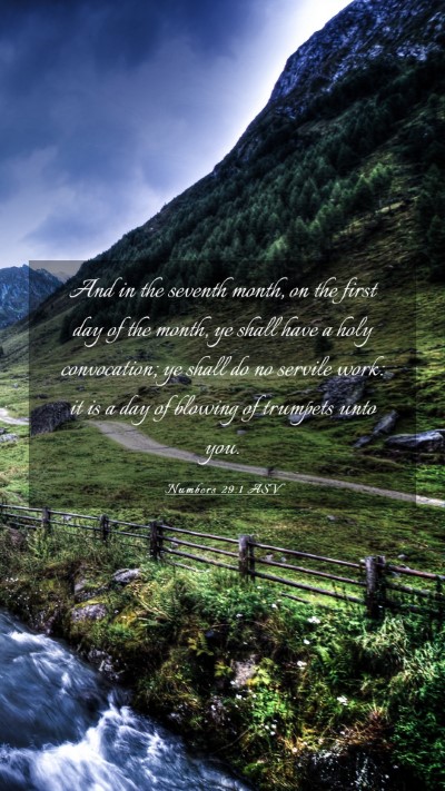 Picture 03 - Numbers 29:1 ASV Mobile Phone Wallpaper - And in the seventh month, on the first day of the - Mobile Bible Verse Wallpaper