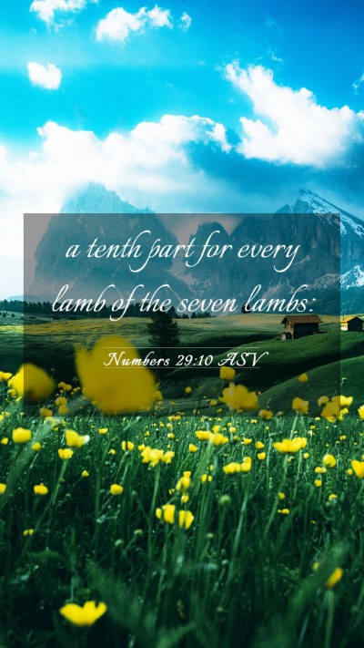Picture 03 - Numbers 29:10 ASV Mobile Phone Wallpaper - a tenth part for every lamb of the seven - Mobile Bible Verse Wallpaper