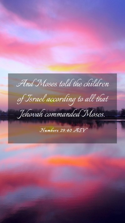Picture 03 - Numbers 29:40 ASV Mobile Phone Wallpaper - And Moses told the children of Israel according - Mobile Bible Verse Wallpaper