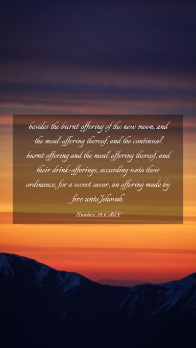 Picture 03 - Numbers 29:6 ASV Mobile Phone Wallpaper - besides the burnt-offering of the new moon, and - Mobile Bible Verse Wallpaper
