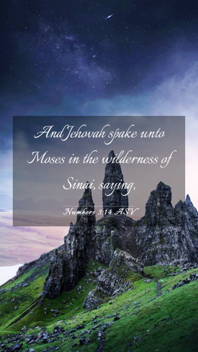 Picture 03 - Numbers 3:14 ASV Mobile Phone Wallpaper - And Jehovah spake unto Moses in the wilderness of - Mobile Bible Verse Wallpaper
