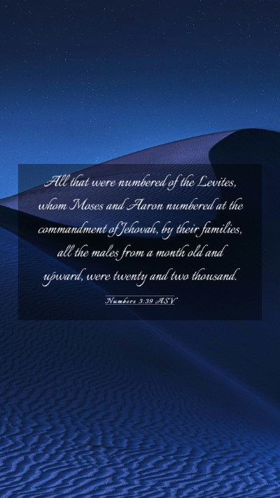 Picture 03 - Numbers 3:39 ASV Mobile Phone Wallpaper - All that were numbered of the Levites, whom Moses - Mobile Bible Verse Wallpaper