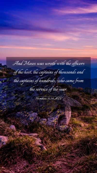 Picture 03 - Numbers 31:14 ASV Mobile Phone Wallpaper - And Moses was wroth with the officers of the - Mobile Bible Verse Wallpaper