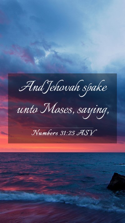 Picture 03 - Numbers 31:25 ASV Mobile Phone Wallpaper - And Jehovah spake unto Moses, - Mobile Bible Verse Wallpaper