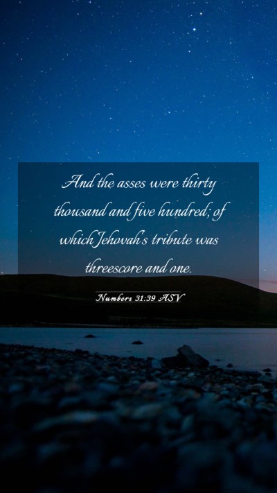 Picture 03 - Numbers 31:39 ASV Mobile Phone Wallpaper - And the asses were thirty thousand and five - Mobile Bible Verse Wallpaper