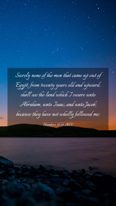 Picture 03 - Numbers 32:11 ASV Mobile Phone Wallpaper - Surely none of the men that came up out of Egypt, - Mobile Bible Verse Wallpaper