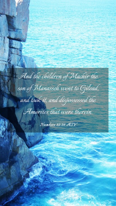 Picture 03 - Numbers 32:39 ASV Mobile Phone Wallpaper - And the children of Machir the son of Manasseh - Mobile Bible Verse Wallpaper