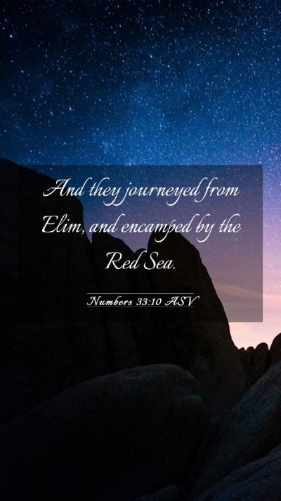 Picture 03 - Numbers 33:10 ASV Mobile Phone Wallpaper - And they journeyed from Elim, and encamped by the - Mobile Bible Verse Wallpaper