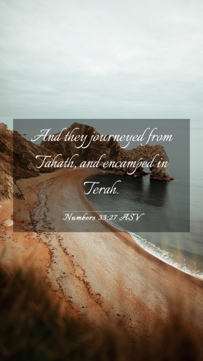 Picture 03 - Numbers 33:27 ASV Mobile Phone Wallpaper - And they journeyed from Tahath, and encamped in - Mobile Bible Verse Wallpaper
