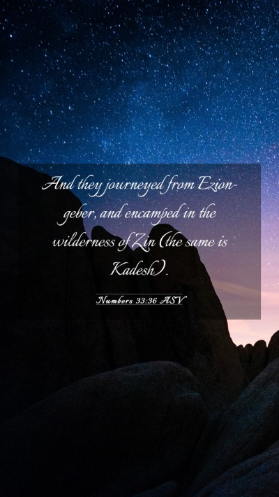 Picture 03 - Numbers 33:36 ASV Mobile Phone Wallpaper - And they journeyed from Ezion-geber, and encamped - Mobile Bible Verse Wallpaper